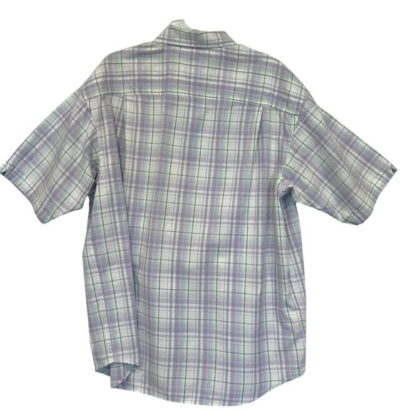 Sean John Men's Short Sleeve Button Front Collared Dress Shirt Sz XXL Gray Plaid - Picture 9 of 14